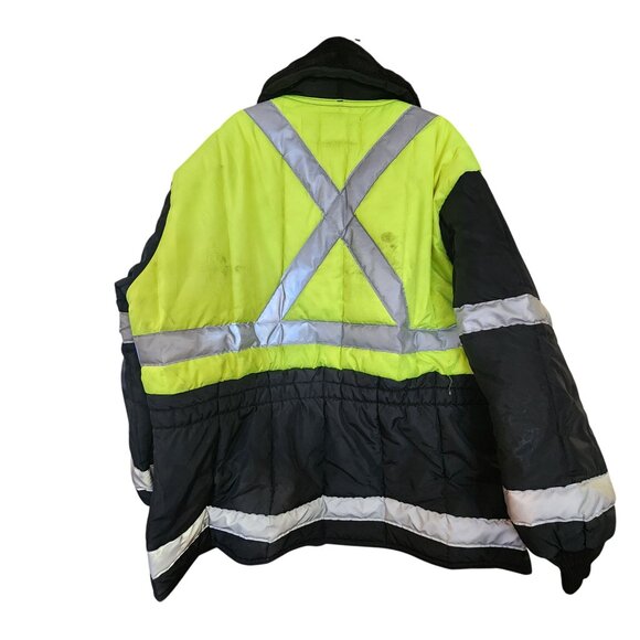 RefrigiWear Mens 4XL High-Visibility Insulated Safety Jacket W/ Reflective Strip - Picture 2 of 4